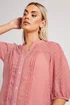 Yours London Curve Pink Dobby Crochet Trim Blouse - 16 Image 5