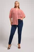Yours London Curve Pink Dobby Crochet Trim Blouse - 16 Image 3