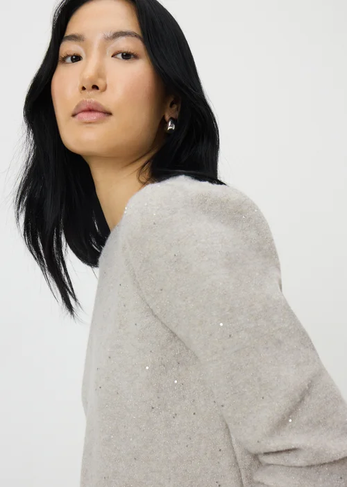 Oatmeal Sequin Yarn Jumper - 3XL Image 3