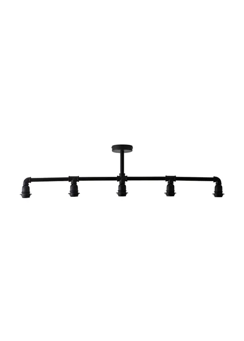 ValueLights Luiggi Black 5 Way Bar Ceiling Light - One Size Image 2