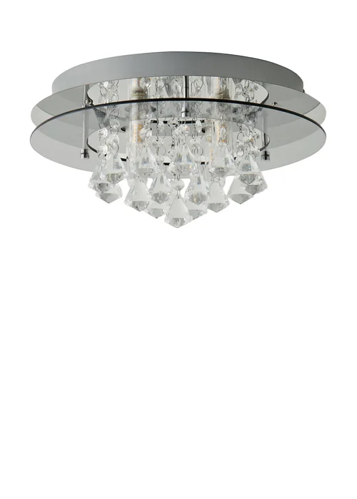 ValueLights Ricardo Brushed Chrome 3 Way Frosted Shades Ceiling Light - One Size Image 2