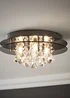 ValueLights Ricardo Brushed Chrome 3 Way Frosted Shades Ceiling Light - One Size Image 1