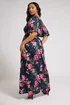 Yours London Curve Navy Blue Floral Print Maxi Dress - Size 20 Image 3