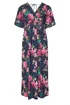 Yours London Curve Navy Blue Floral Print Maxi Dress - Size 20 Image 5