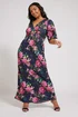 Yours London Curve Navy Blue Floral Print Maxi Dress - Size 20 Image 2