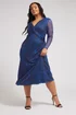 Yours London Curve Blue Animal Print Twist Front Midaxi Dress - 20 Image 5