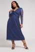 Yours London Curve Blue Animal Print Twist Front Midaxi Dress - 20 Image 1
