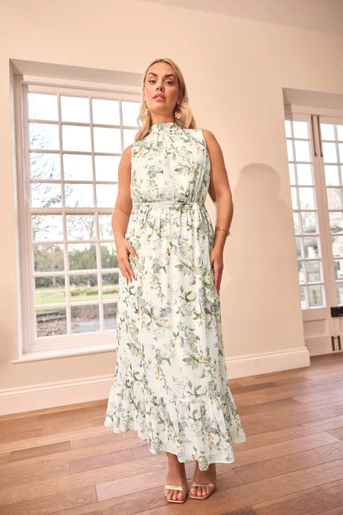 Yours London Curve Ivory White Floral Tiered Maxi Dress - 18 Image 1