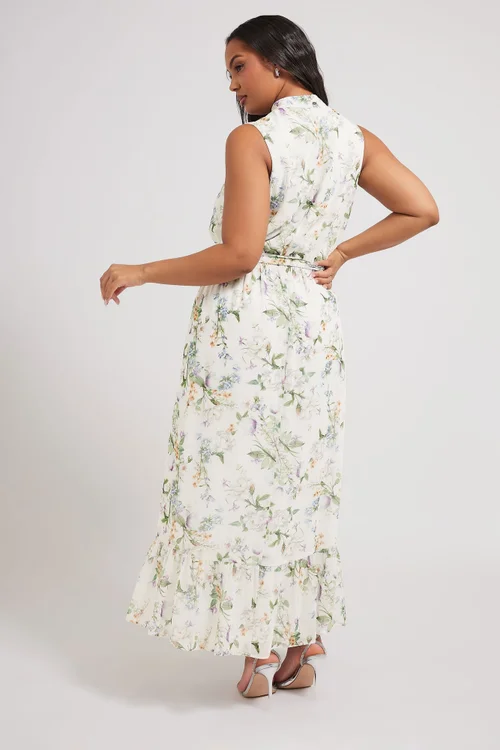 Yours London Curve Ivory White Floral Tiered Maxi Dress - 18 Image 4