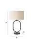 ValueLights Antonia Matte Black Oval Table Lamp Natural Lampshade - One Size Image 6