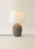 ValueLights Clint Large Grey Ceramic Table Lamp Linen Shade - One Size Image 3