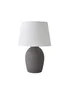 ValueLights Clint Large Grey Ceramic Table Lamp Linen Shade - One Size Image 4