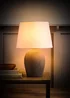ValueLights Clint Large Grey Ceramic Table Lamp Linen Shade - One Size Image 2