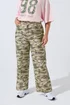 Yours Limited Collection Curve Khaki Green Camo Wide Leg Jeans - 16 Image 3