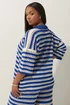 LIMITED COLLECTION Curve Blue & White Stripe Crochet Shirt - Size 18-20 Image 3