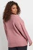 YOURS Curve Pink Waffle Knit V-Neck Jumper - Size 26-28 Image 3