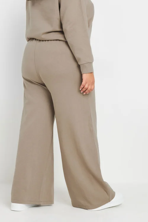 Yours Curve Light Brown Wide Leg Joggers - 26-28 Image 4