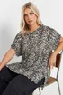 Yours Curve Natural Brown Leopard Print Plisse T-Shirt - Size 20 Image 1