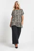 Yours Curve Natural Brown Leopard Print Plisse T-Shirt - Size 20 Image 2