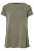 Yours Curve Khaki Green Acid Wash Ribbed Swing T-Shirt - Size 22-24 Image 5