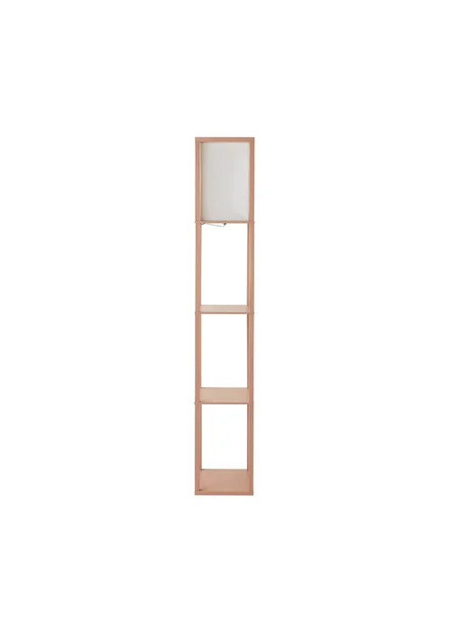 ValueLights Struttura Pink Wood Shelving Floor Lamp - One Size Image 4