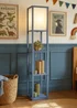 ValueLights Struttura Blue Wood Shelving Floor Lamp - One Size Image 1