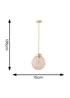 ValueLights Frenchie Pink Glass Globe Brushed Gold Capped Ceiling Light - One Size Image 4