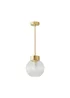 ValueLights Maddison Ribbed Glass Shade Brushed Gold Capped Ceiling Light - One Size Image 4
