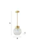 ValueLights Maddison Ribbed Glass Shade Brushed Gold Capped Ceiling Light - One Size Image 6