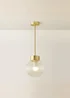 ValueLights Maddison Ribbed Glass Shade Brushed Gold Capped Ceiling Light - One Size Image 3