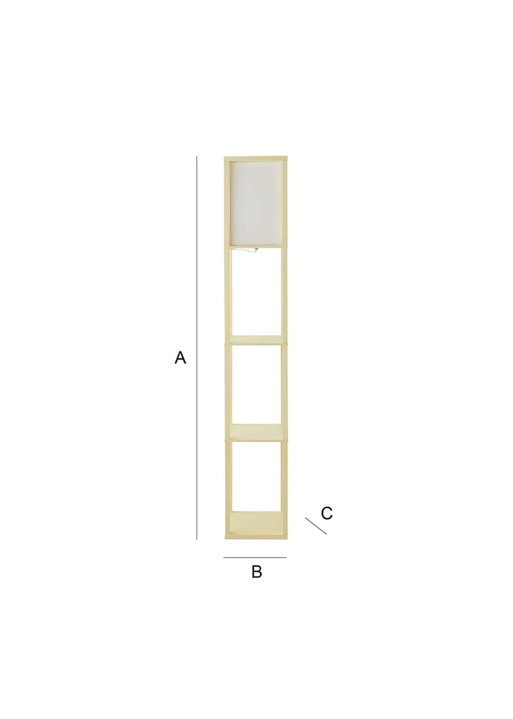 ValueLights Struttura Yellow Wood Shelving Floor Lamp - One Size Image 6