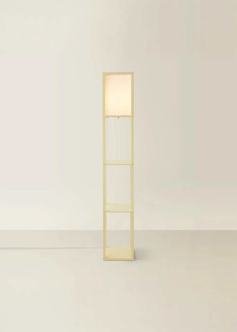 ValueLights Struttura Yellow Wood Shelving Floor Lamp - One Size Image 3