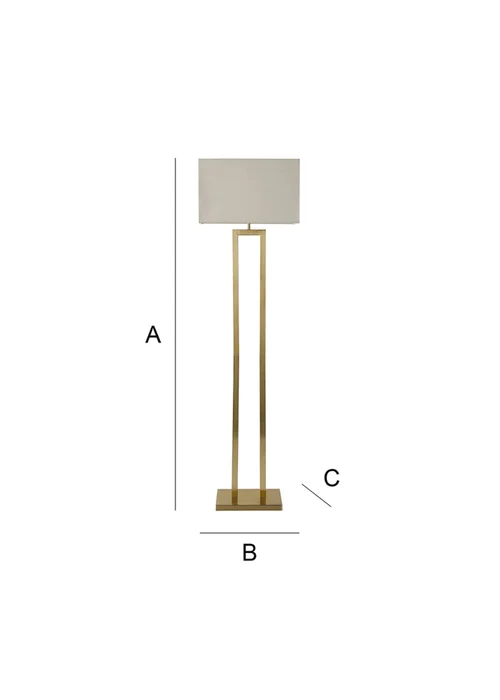 ValueLights Gloria Gold Double Stem Metal Floor Lamp with Rectangular Lampshade - One Size Image 6