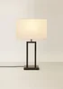ValueLights Gloria Black Double Stem Table Lamp with Rectangular Lampshade - One Size Image 3