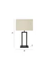 ValueLights Gloria Black Double Stem Table Lamp with Rectangular Lampshade - One Size Image 6