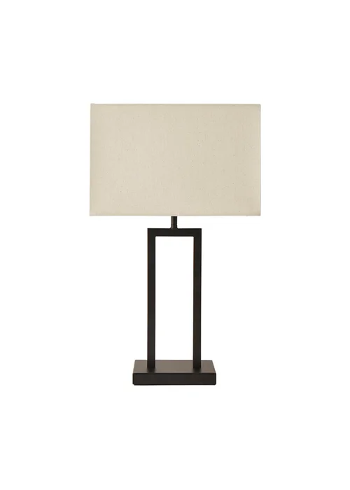 ValueLights Gloria Black Double Stem Table Lamp with Rectangular Lampshade - One Size Image 4