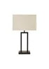 ValueLights Gloria Black Double Stem Table Lamp with Rectangular Lampshade - One Size Image 4