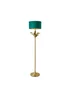 ValueLights Christina Gold Palm Leaf Floor Lamp Green Velvet Lampshade - One Size Image 4