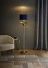 ValueLights Christina Gold Palm Leaf Floor Lamp Navy Velvet Lampshade - One Size Image 1
