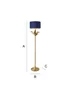 ValueLights Christina Gold Palm Leaf Floor Lamp Navy Velvet Lampshade - One Size Image 6