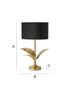 ValueLights Christina Gold Palm Leaf Table Lamp Black Velvet Lampshade - One Size Image 6