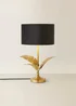 ValueLights Christina Gold Palm Leaf Table Lamp Black Velvet Lampshade - One Size Image 3