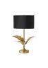 ValueLights Christina Gold Palm Leaf Table Lamp Black Velvet Lampshade - One Size Image 4
