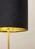 ValueLights Christina Gold Palm Leaf Table Lamp Black Velvet Lampshade - One Size Image 5