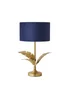 ValueLights Christina Gold Palm Leaf Table Lamp Navy Velvet Lampshade - One Size Image 4