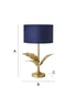 ValueLights Christina Gold Palm Leaf Table Lamp Navy Velvet Lampshade - One Size Image 6