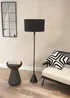 ValueLights Mitch Wood Triangle Floor Lamp Black Lampshade - One Size Image 1