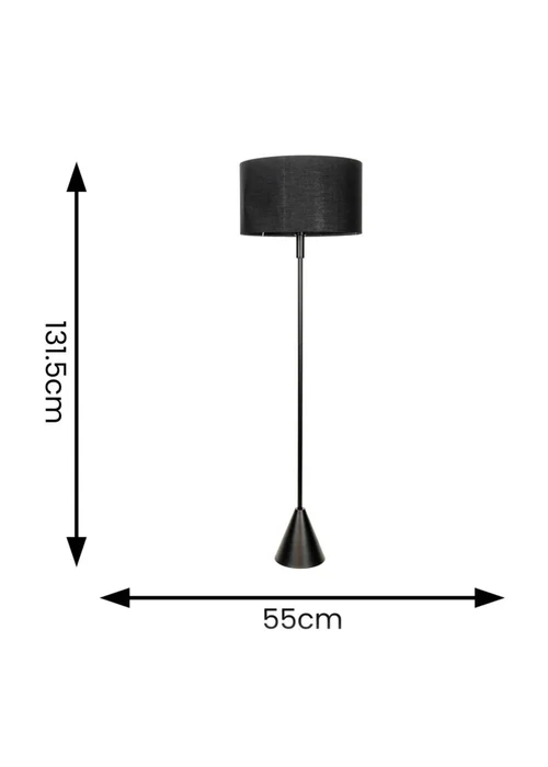 ValueLights Mitch Wood Triangle Floor Lamp Black Lampshade - One Size Image 4