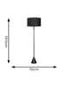 ValueLights Mitch Wood Triangle Floor Lamp Black Lampshade - One Size Image 4