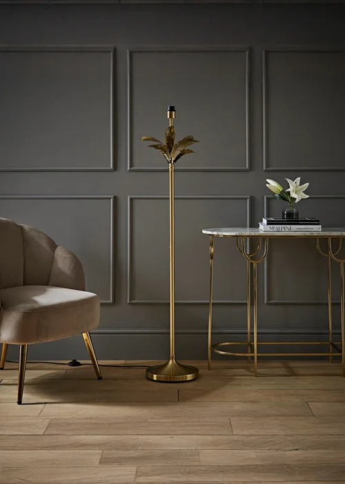 ValueLights Christina Gold Palm Leaf Floor Lamp Base - One Size Image 1
